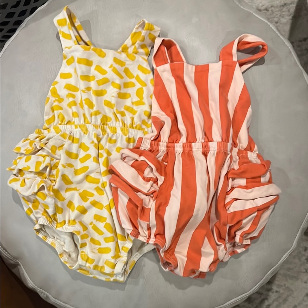 Baby Romper Set - Yellow and Orange Patterns